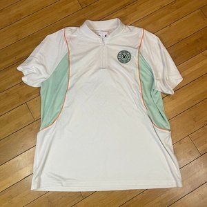 PUMA Daily Paper Cricket Team Polo 1/4 Zip Up Shirt White Men Sz 2XL